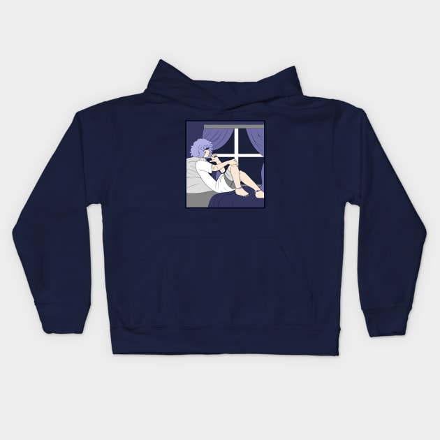 sitting by the window Kids Hoodie by Ashe Cloud